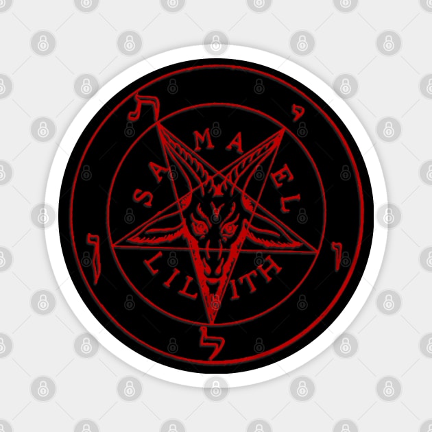 Sigil of Baphomet Clothing | Red on Black Mass | Satanic Magnet by WearSatan